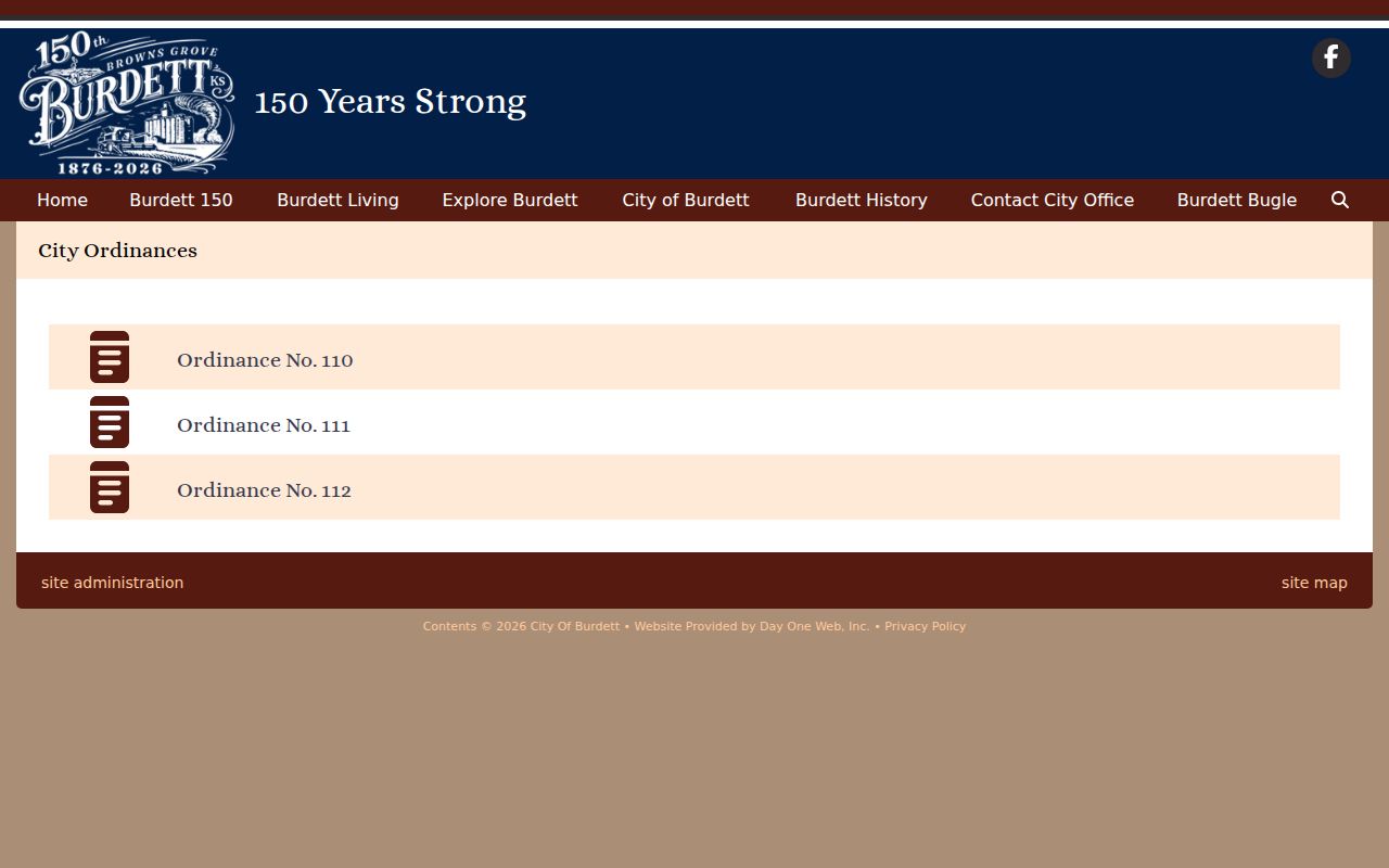 Burdett court docket ordinance source