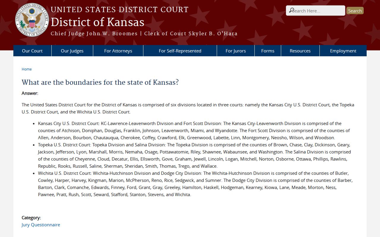 Pawnee County case search federal division source