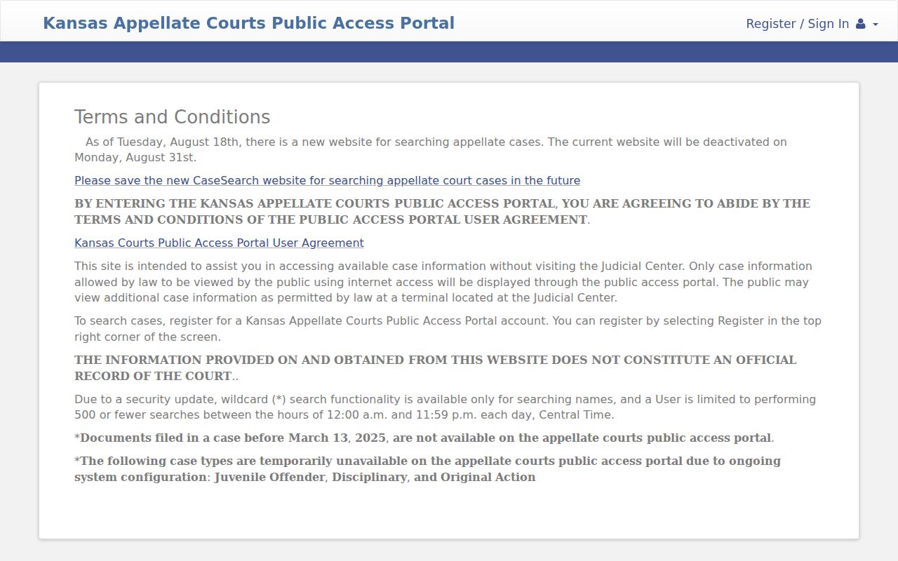 Garfield court docket Kansas case portal