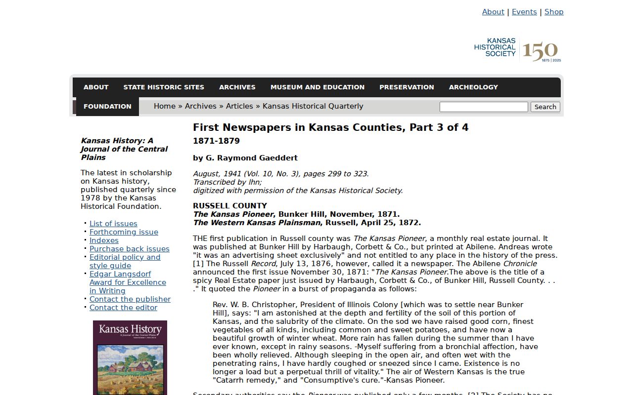 Larned court docket newspaper history